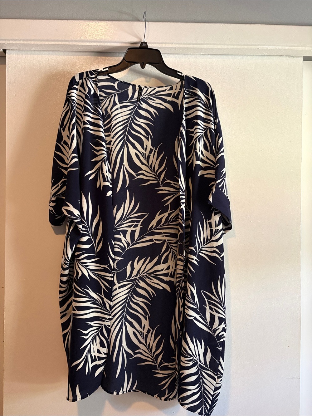 Navy & White Palm-Print Women's Cover-Up